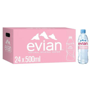 Evian Natural Mineral Water, 500ml (Pack of 24)